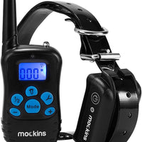 mockins 100% Entrenamiento del perro Choque remoto electrónico recargable impermeable collar con coches y vibración – E-Collar con 330 yards (990 ft) la distancia - BESTMASCOTA.COM