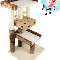 Downtown Pet Supply - Árbol y ejercitador interactivo de lujo para gatos rascadores y postes de sisal para gatito, juguetes interactivos para gatos (regular, premium, gigante, alto de 4 niveles de rasguño) - BESTMASCOTA.COM