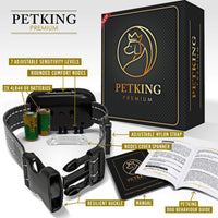petking – eficaz anti corteza Collar de perro | Seguro & hummane no ladridos de dispositivo de control para detener tamaño pequeño, mediano y grande razas | Sin golpes spray o ayuda | Mejor 2018 anti-ladrido sonido y tecnología de vibración - BESTMASCOTA.COM