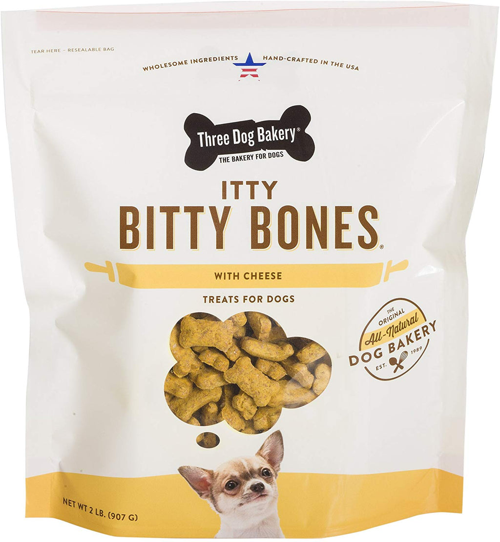 Three Dog Bakery Itty Bitty Bones golosinas para perro horneado, 32 oz - BESTMASCOTA.COM