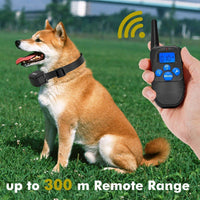 Runpettee - Collar de entrenamiento para perro, totalmente impermeable, recargable, con vibración, golpes, tono y retroiluminación LCD, collar electrónico de choque de Vibra, XL - BESTMASCOTA.COM