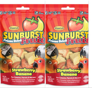 Higgins paquete de 2 Sunburst Freeze Dried fruta fresa plátano .5 oz EA. Divertido pájaro aperitivos dulces - BESTMASCOTA.COM