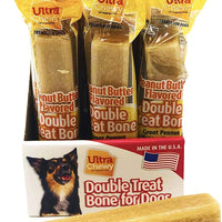 Ultra masticable: hueso de doble golosina, sabor a mantequilla de cacahuete, dulces para perros, base de arroz altamente digerible, promueve la placa y el control de tartartán, perfecto para entrenamiento, vida útil de dos años - BESTMASCOTA.COM