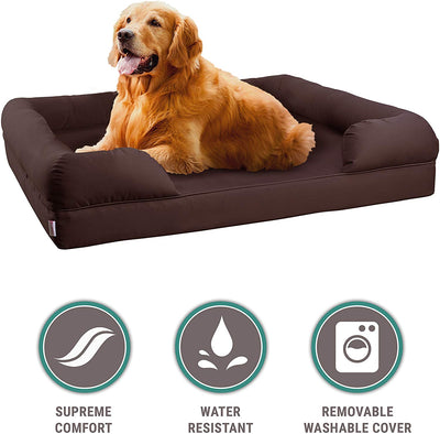 Sofá cama ortopédico para mascotas de Petlo, colchón de espuma viscoelástica para perro, gato o cachorro, cómodo sofá para mascotas con funda extraíble lavable - BESTMASCOTA.COM