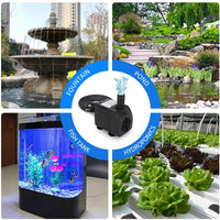 GROWNEER 550GPH Bomba sumergible 30 W Ultra silenciosa Fuente Bomba de agua, 2000 L/H, con elevación de 7.2 ft de altura, 3 boquillas para acuario, tanque de peces, estanque, hidropónico, estatuario - BESTMASCOTA.COM