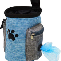 Bolsa de regalo para perros, bolsa de regalo para perros pequeños a grandes, fácil de transportar juguetes para mascotas, kibble, golosinas, dispensador integrado de bolsas de caca – azul - BESTMASCOTA.COM