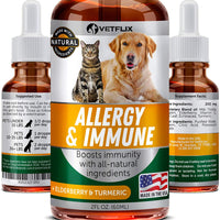 Alergia de mascotas y apoyo inmunológico – Fabricado en Estados Unidos – Alivio de alergias para gatos y perros – 100% natural – Cardo de leche y cúrcuma – El mejor tratamiento para el sistema inmunológico para perros y gatos – Vitamina C para mascotas – - BESTMASCOTA.COM