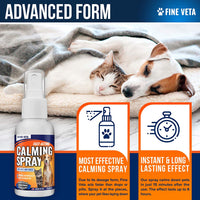 Alivio de la ansiedad del perro – Aceite natural relajante Spray para perros y gatos – Fabricado en Estados Unidos – Alivia el estrés, la ansiedad, ladridos – Funciona para visitas de veterinarios, viajes, tormentas y fuegos artificiales – Efecto de larga - BESTMASCOTA.COM