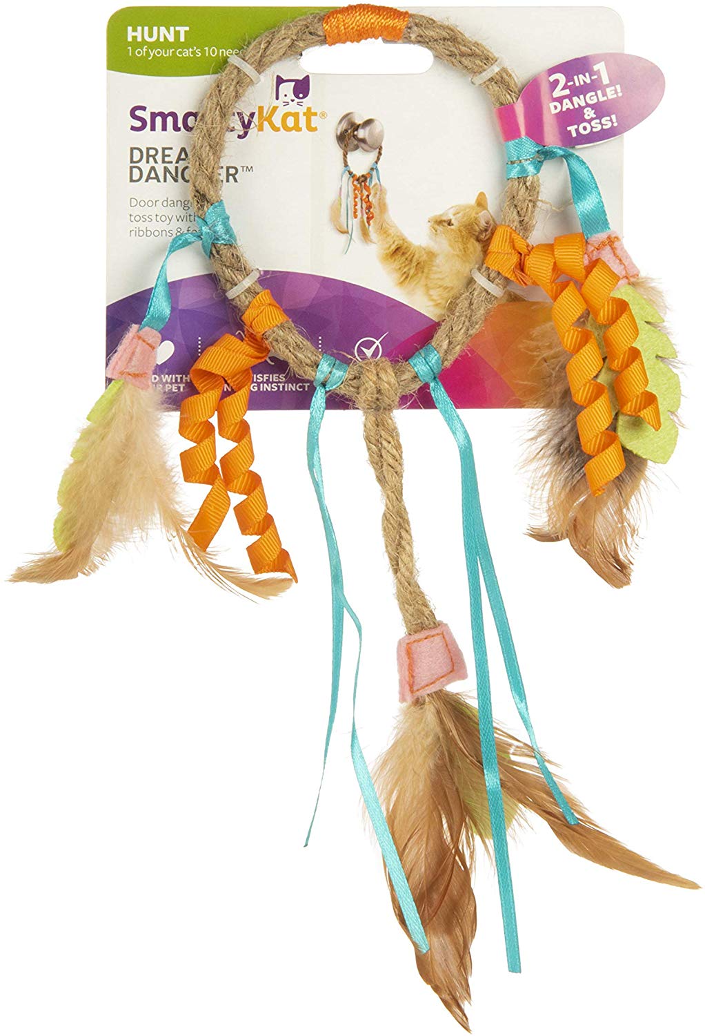 SmartyKat Dream Dangler Jute and Feather Cat Toy - BESTMASCOTA.COM