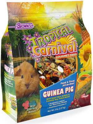 F.M. Brown's Tropical Carnaval Gourmet Guinea Pig Comida con Alfalfa y Pellets de Heno Timoteo – Dieta Diaria Fortificada con Vitaminas y Nutrientes - BESTMASCOTA.COM