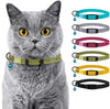 Bronzedog - Collar de piel para gato, con cascabel, color negro, azul, rosa, verde, amarillo y gris - BESTMASCOTA.COM