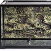 REPTIZOO terrario de cristal con fondo de espuma, puerta con bisagra doble con ventilación de pantalla de terrario de 24.0 x 17.7 x 17.7 in (se puede doblar) - BESTMASCOTA.COM
