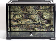 REPTIZOO terrario de cristal con fondo de espuma, puerta con bisagra doble con ventilación de pantalla de terrario de 24.0 x 17.7 x 17.7 in (se puede doblar) - BESTMASCOTA.COM