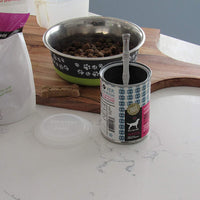 Tapas de latas de alimentos para mascotas, paquete de 4, color transparente, para comida de perros y gatos, tapa de tamaño único que se adapta a la mayoría de tamaños - BESTMASCOTA.COM