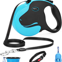BABYLTRL Correa retráctil para perro, correa para caminar para perro de 360 ° sin enredos para uso pesado de hasta 110 libras, cinta de nailon reflectante fuerte de 16 pies con mango antideslizante, freno de una mano, pausa, bloqueo - BESTMASCOTA.COM