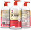 Wild Alaskan Salmon Oil for Dogs, Cats, Ferrets - 16 & 32oz Pure Unscented Liquid Omega 3 Fatty Acid Fish Oil for Dogs - EPA DHA supplement for Pets - Helps Joints, Dry Skin, Coat - Just Pump on Food - BESTMASCOTA.COM