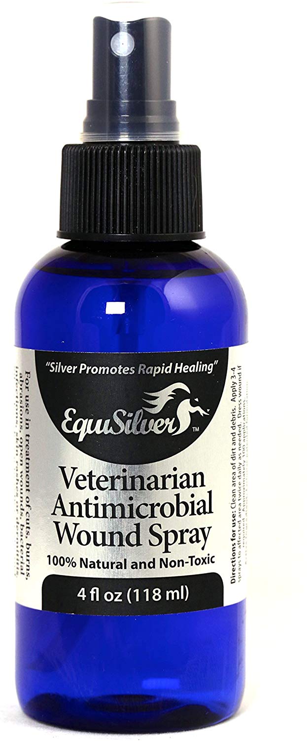 Equisilver Vet - Spray de herida formulado para perros y gatos | Alivio para puntos calientes, infecciones de la piel, piel seca irritada | Curación rápida todo natural y no tóxico | Fabricado en Estados Unidos - BESTMASCOTA.COM