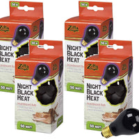 Zilla 4 Pack de Reptiles Terrario Lámpara de calor Incandescente Bombillas, Noche Negro, 50W - BESTMASCOTA.COM
