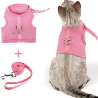 The Creativehome Arnés para cachorro de gato con correa, a prueba de escape, ajustable, transpirable, suave malla de aire, arnés para caminar al aire libre - BESTMASCOTA.COM