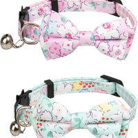 Gyapet Collar para gatos y mascotas Romper con timbre Bowtie Floral lazo desmontable ajustable de seguridad cachorro - BESTMASCOTA.COM