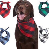 Odi Style Buffalo Bandana para perro, 4 unidades, pañuelos de algodón, pañuelos, pañuelos, baberos triangulares, accesorios para perros pequeños, medianos, grandes, cachorros, mascotas, negro y blanco, rojo, verde, azul y azul marino - BESTMASCOTA.COM