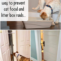 Puerta Buddy ajustable Puerta Latch (2 unidades) Gris. Forma simple de perro a prueba de Litter Box. No más Pet Cates o puertas. Conveniente para gatos Cat & Adultos entrada. Stop perro comiendo gato caca hoy. - BESTMASCOTA.COM