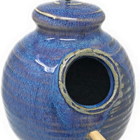 Chickadee gres mano Thrown Pottery – Comedero para pájaros con percha de ropa de gres Anthony disponible en blanco, azul real, verde azulado, azul francés, azul lavanda y Butternut., Azul French - BESTMASCOTA.COM