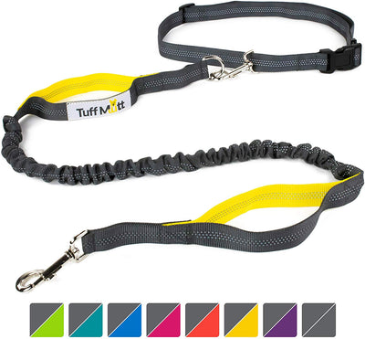 Tuff Mutt, Correa para perros, manos libres, para correr, caminar, senderismo, correa con mango doble durable, costura reflectante, 4 pies de largo, cinto ajustable en la cintura (hasta 42 pulgadas de cintura) - BESTMASCOTA.COM