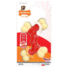 Nylabone Dura Hueso doble masticable, sabor tocino, Rojo - BESTMASCOTA.COM