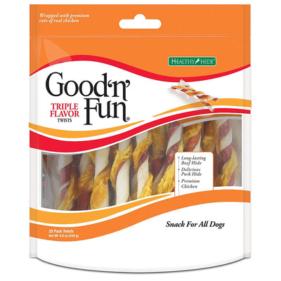 Good 'N' Fun Triple Sabor Twist Masticables para Perros - BESTMASCOTA.COM