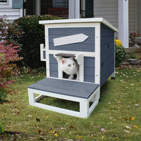RockEVER - Refugio para gatos al aire libre con puerta de escape, a prueba de lluvia