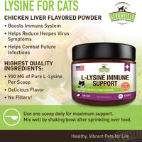 Strawfield – Limina para mascotas para gatos – el mejor suplemento de polvo L-lisine para todo el sistema de inmunización natural – Ayuda a mantener la salud respiratoria y de los ojos – 900 mg por servir – 8oz – Fabricado en los Estados Unidos - BESTMASCOTA.COM