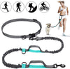 SHINE HAI - Correa para perro con doble elástico para manos libres, control gratuito para perros de hasta 150 libras, correa elástica duradera de doble asa con cinturón ajustable para correr, correr o caminar, gris - BESTMASCOTA.COM