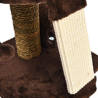 AmazonBasics - Torre para árbol de gatos con percha condominio, 12.0 x 12.0 x 20.0 in, color marrón oscuro - BESTMASCOTA.COM