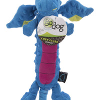 GoDog Skinny Dragons con protector para masticar, juguetes para perros de peluche duraderos con chirriadores - BESTMASCOTA.COM