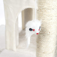 petmaker Penthouse Dormir y Jugar al gato Árbol, 4 ', Color blanco - BESTMASCOTA.COM
