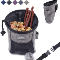 VIVAGLORY - Bolsa de regalo para perros, estilo deportivo y apertura ampliada, bolsa de regalo para perros con cintura ajustable, dispensador de bolsas de caca lo suficientemente grande para llevar golosinas, kibbles, juguetes para mascotas | 2 maneras de - BESTMASCOTA.COM