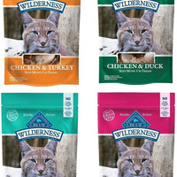 Azul Buffalo Wilderness soft-moist Grain-Free Cat Treats Variety Pack – 4 Sabores (pollo & Pato, pollo & Trucha, pollo y salmón, y pollo y Turquía) – 2 oz cada uno (4 bolsas en total) - BESTMASCOTA.COM