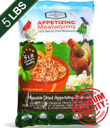 Mealworms -5 libras – 100% lombrices secas sin OMG – gusanos de comida grandes – gusanos de comidas a granel – rizos de alta proteína – gusano de comida perfecto para pollos, patos, aves silvestres, aves azules, lagartijas – Bolsa de gusanos de comidas 5 - BESTMASCOTA.COM