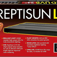 Reptisun - Campana de terrario LED y T5 UV-B con iluminación de 3 módulos con una bombilla T5 de 22 pulgadas, incluye guía DBDPet Pro-Tip