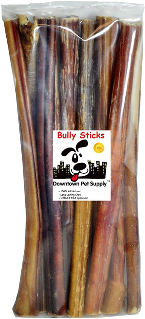 Downtown Pet Supply 12 pulgadas Bully Sticks – Gran Selección Grueso – golosinas para masticar perros, carne natural masticables hace grandes golosinas dentales para perros (12 pulgadas) - BESTMASCOTA.COM