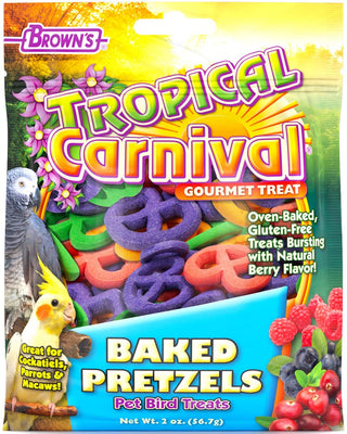 Brown's Tropical Carnival Baked Pretzels Bird Treats - BESTMASCOTA.COM