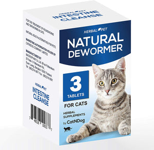 HERBALPET Suplementos para la salud | Alternativa natural de desparasitador de gatos | Limpieza intestinal | Funciona para gatitos, gatos medianos y grandes | 3 tabletas - BESTMASCOTA.COM