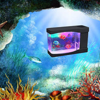 Lightahead mini acuario artificial con peces nadadores multicolores, luz LED y burbujas - BESTMASCOTA.COM