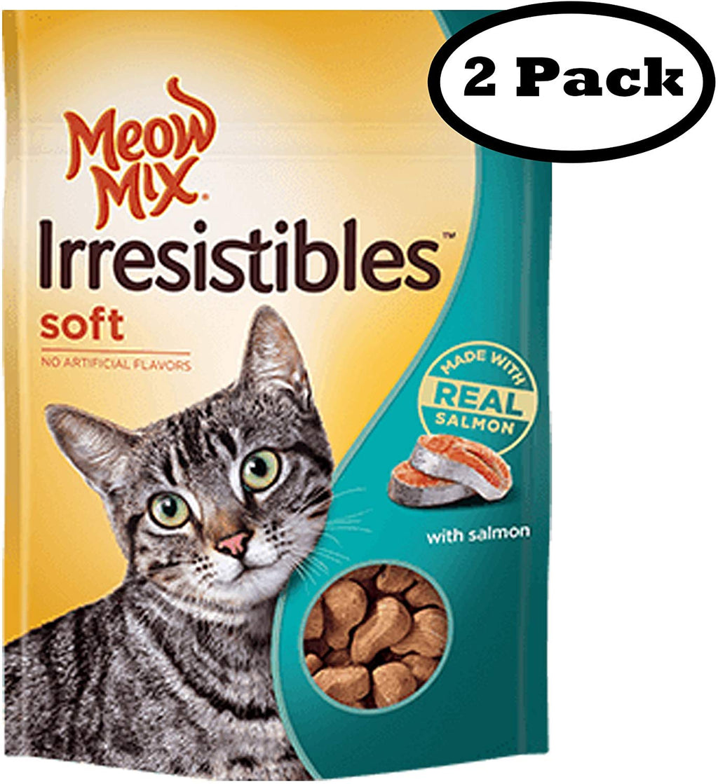 Meow Mix irresistibles suave gato dulces con salmón, 3 ounces, Paquete de 2 - BESTMASCOTA.COM