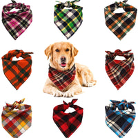 VIPITH Paquete de 8 pañuelos triangulares para perro, reversibles, a cuadros, para pintura, bufanda, lavable y ajustable, juego de pañuelos para perros, gatos, mascotas - BESTMASCOTA.COM