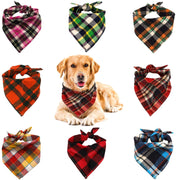 VIPITH Paquete de 8 pañuelos triangulares para perro, reversibles, a cuadros, para pintura, bufanda, lavable y ajustable, juego de pañuelos para perros, gatos, mascotas - BESTMASCOTA.COM