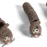 kittichase – 3-Pack gato Chase el mouse de peluche con cola de primavera – Hecho a mano 100% Lana de all-natural – para gatos y gatitos - BESTMASCOTA.COM