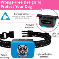 Collar pequeño para perro recargable, antiladridos para perros pequeños – el más pequeño más humano para dejar de ladrar – el collar de entrenamiento de perro sin corteza de choque impermeable – Dispositivo seguro de control de corteza para mascotas - BESTMASCOTA.COM