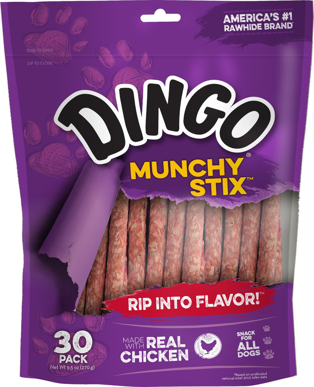 Dingo Munchy Stix - Traje de piel cruda y pollo para perros - BESTMASCOTA.COM